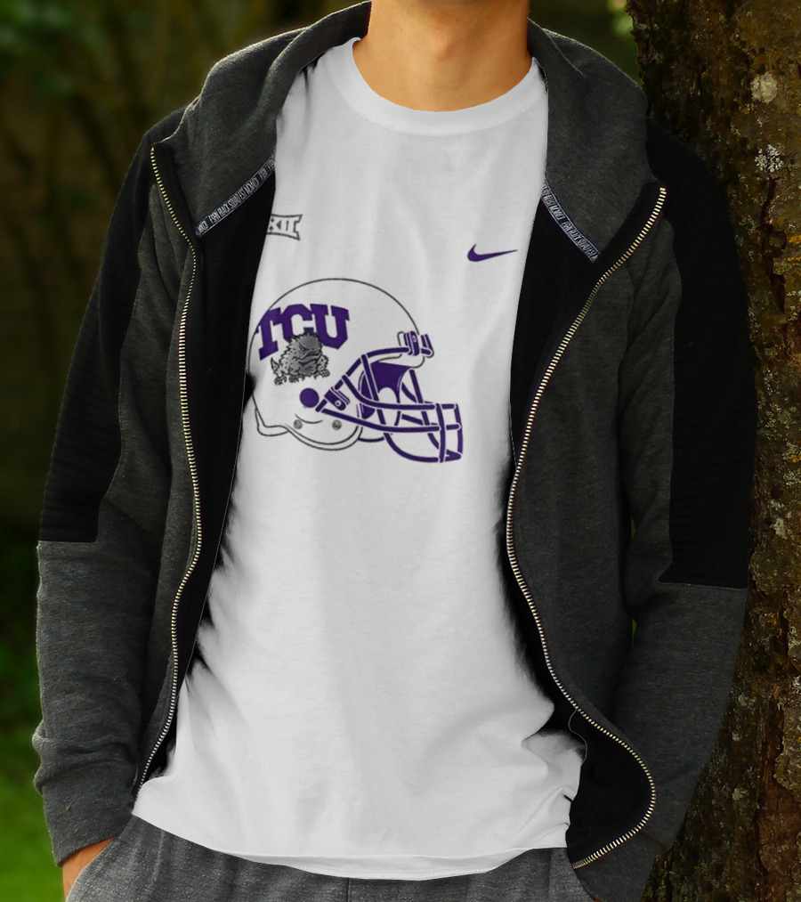 TCU Horned Frogs Football Helmet Nike Big 12 Conference T-Shirt