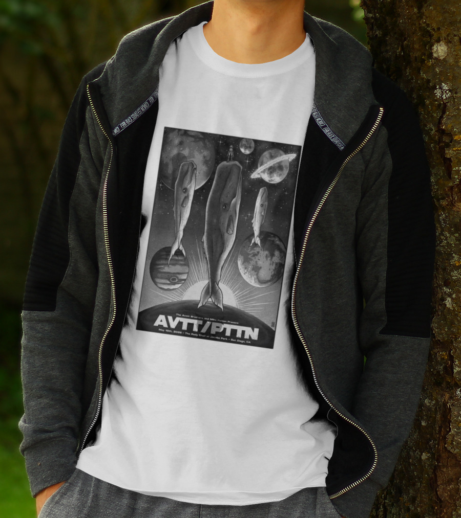 The Avett Brothers Mike Patton May 10 2026 AVT PTN San Diego Jacobs Park Whales Planets T-Shirt