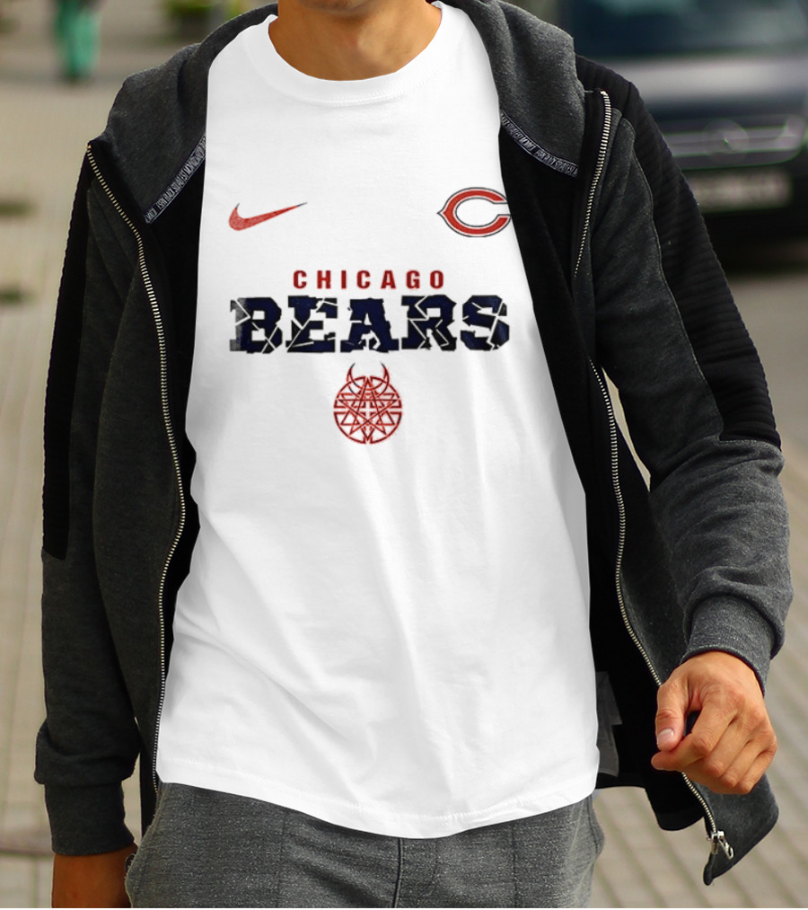 Chicago Bears Nike Disturbed Down With The Sickness Collaboration T-Shirt