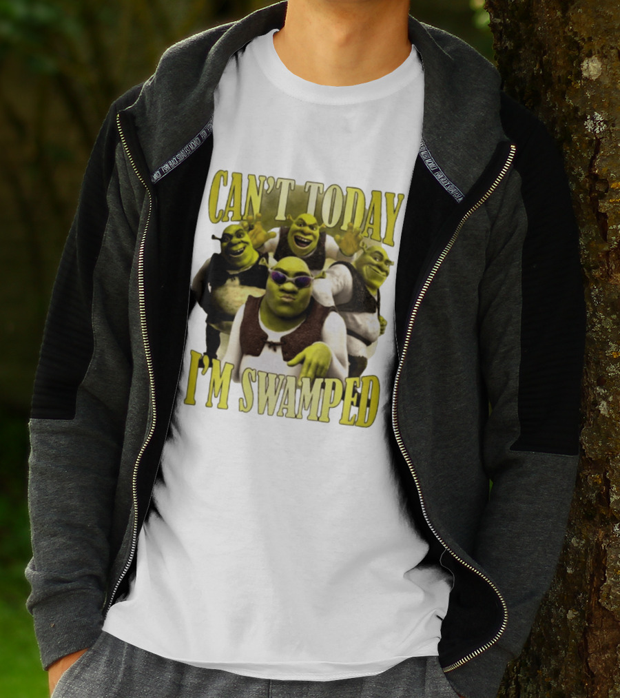 Can't Today I'm Swamped Shrek Characters Meme T-Shirt