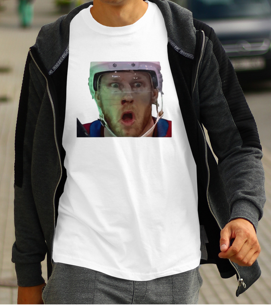 Nathan MacKinnon What The Puck Reaction Hockey T-Shirt