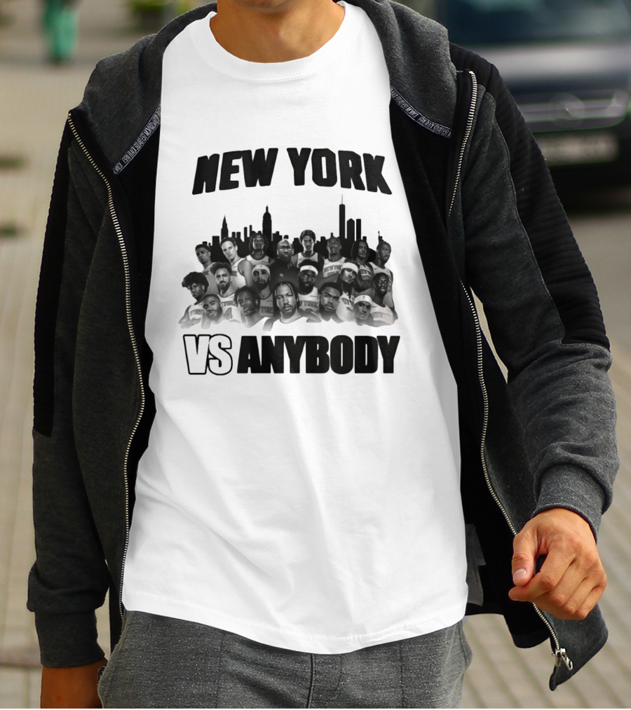 New York Knicks 2026 City Skyline Vs Anybody Basketball T-Shirt