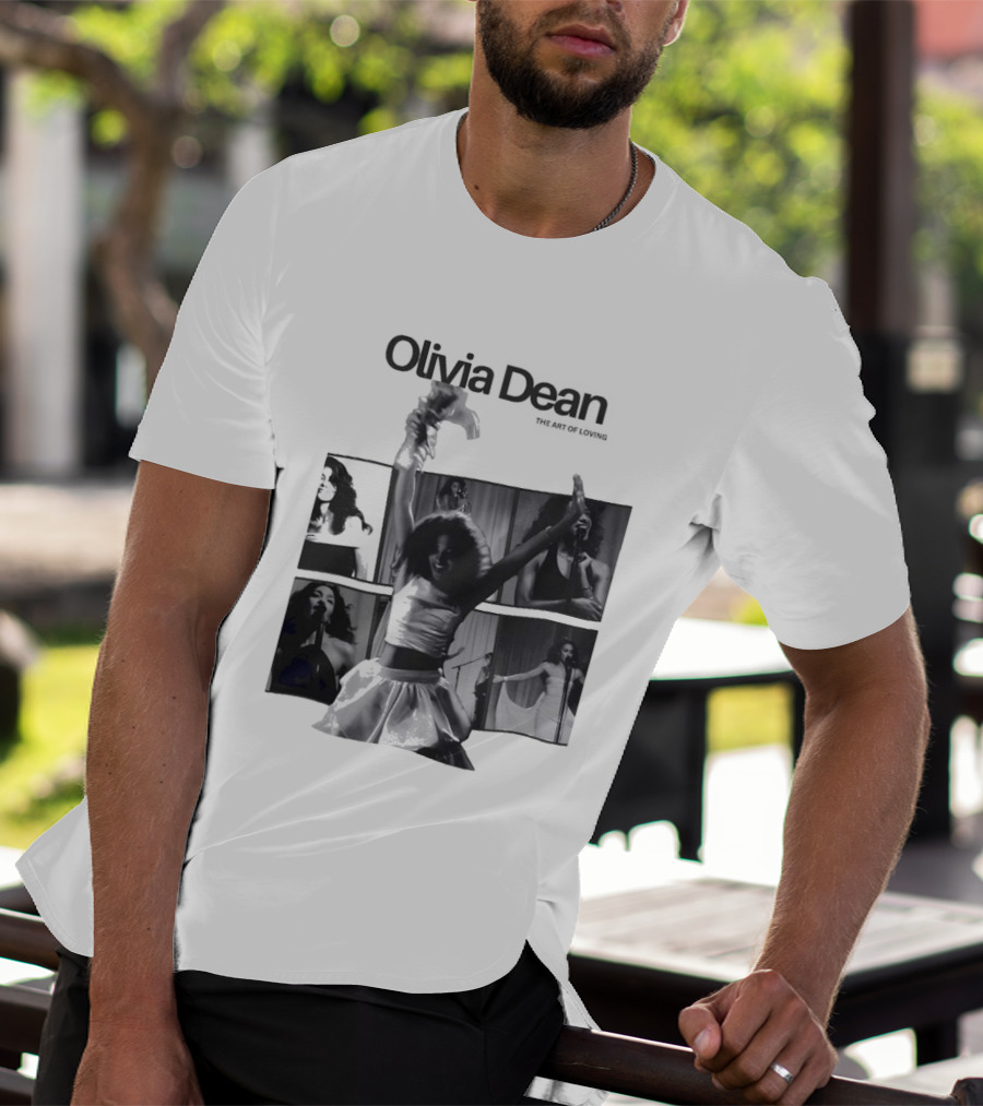 Olivia Dean Concert Performance Collage Black And White Photography T-Shirt