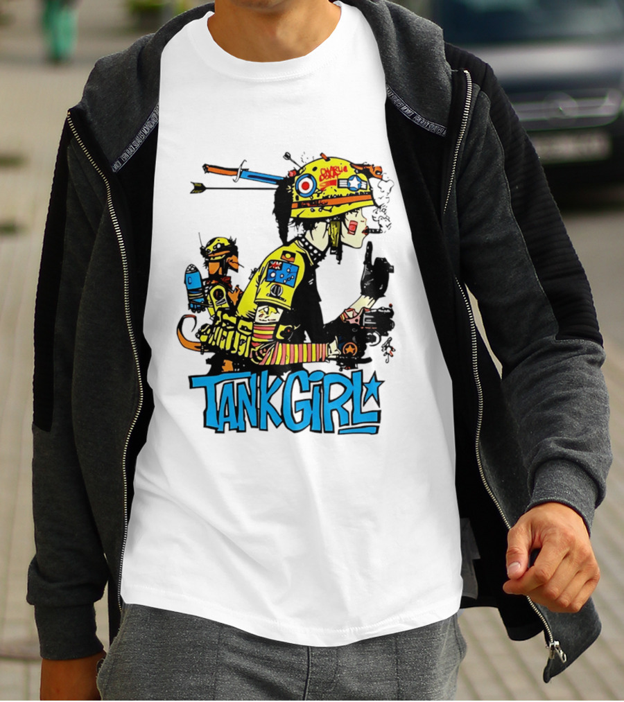 Tank Girl Vol 2 Comic Graphic With Booga And Classic Helmet T-Shirt