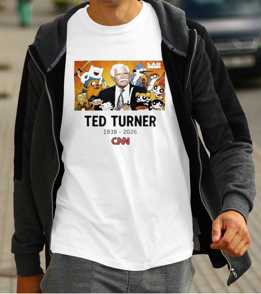 Ted Turner 1938 2026 Cartoon Network Characters CNN Meme T-Shirt