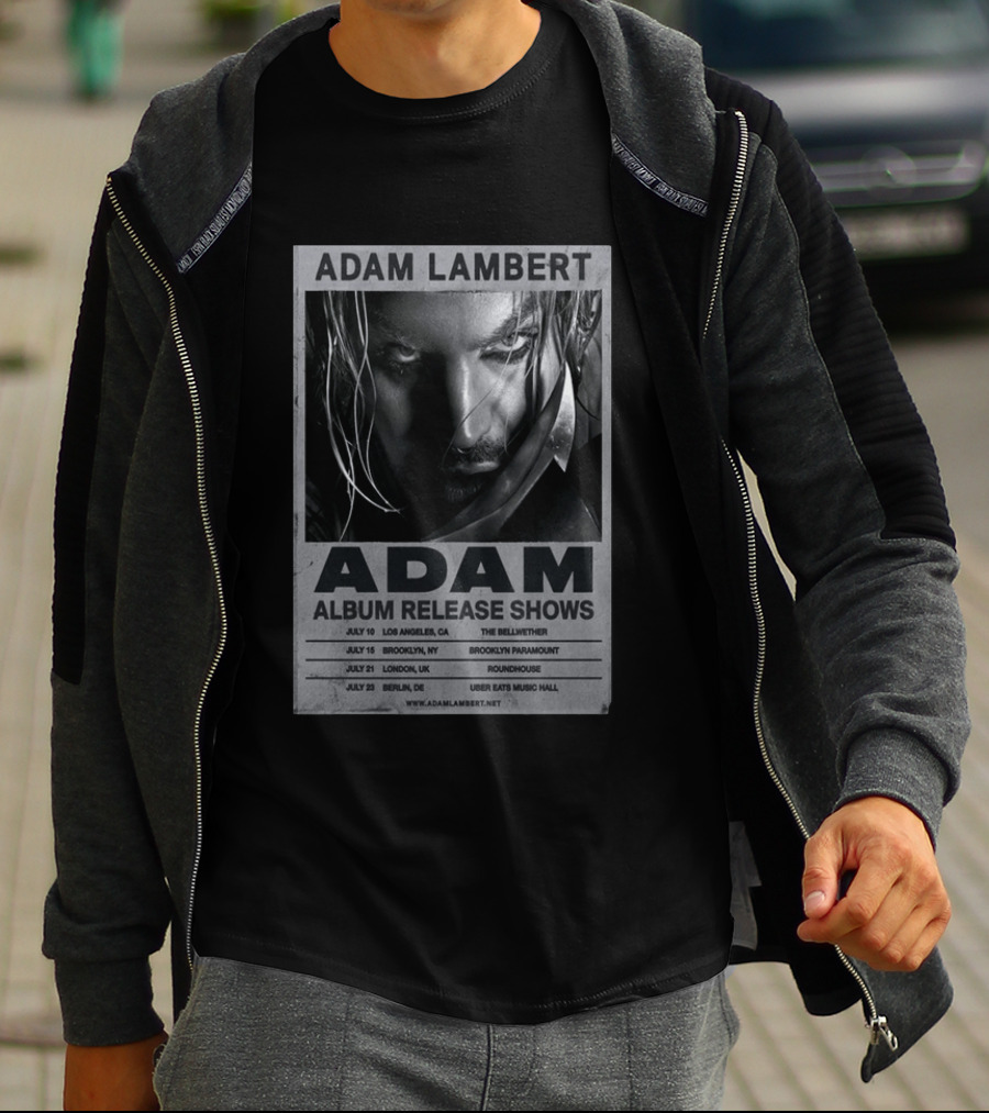 Adam Lambert Album Release Shows 2026 Los Angeles Brooklyn London Berlin T-Shirt