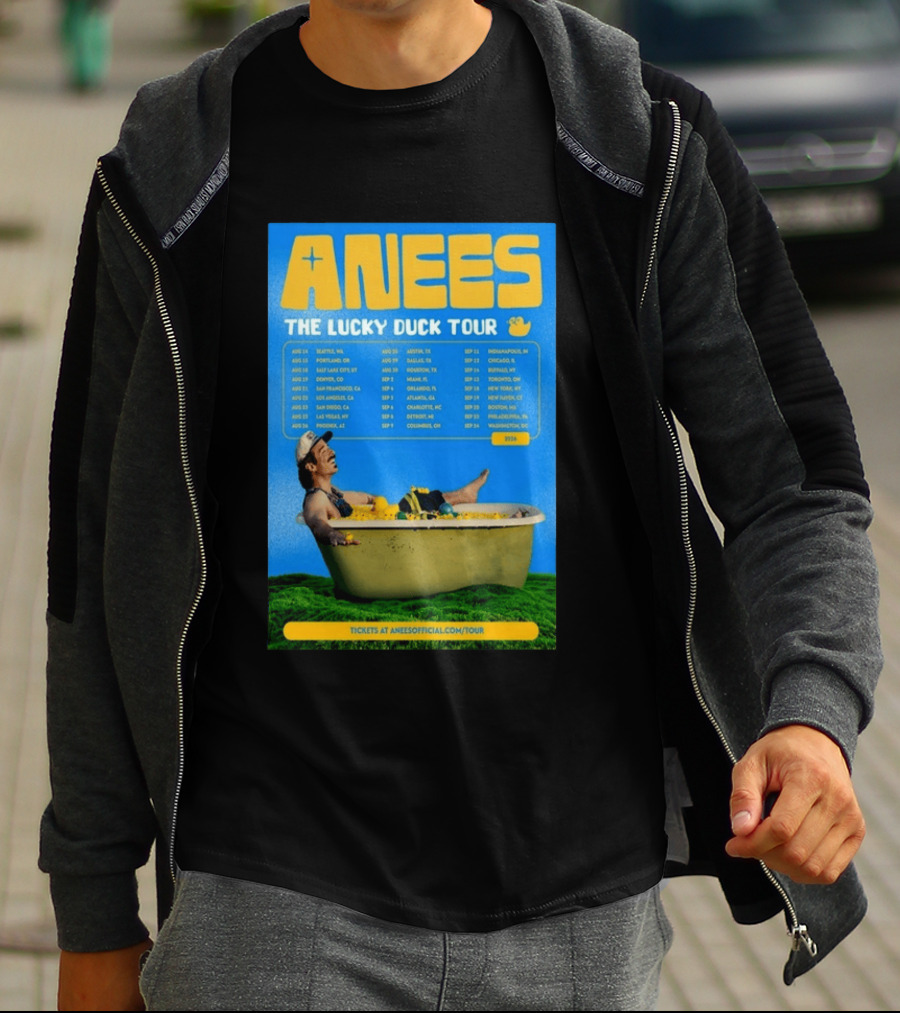 Anees The Lucky Duck Tour 2026 Dates Tickets Bath Tub T-Shirt