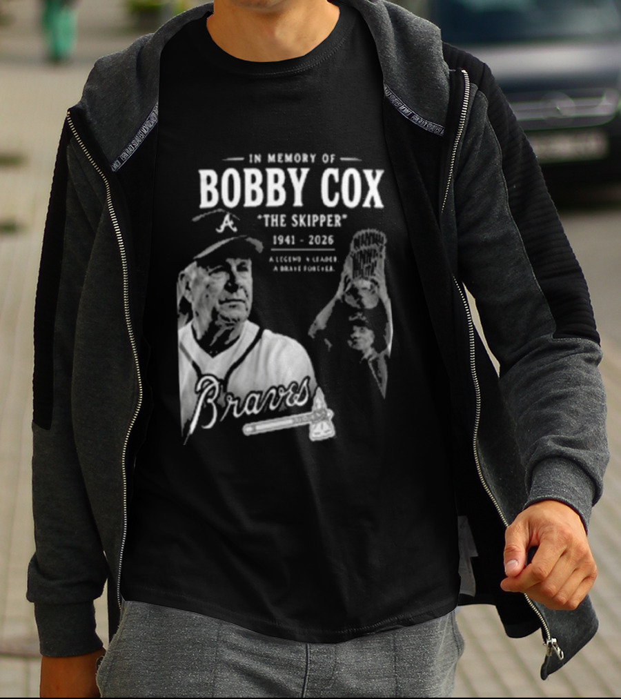 In Memory Of Bobby Cox The Skipper 1941 2026 Braves Legend Baseball Manager T-Shirt