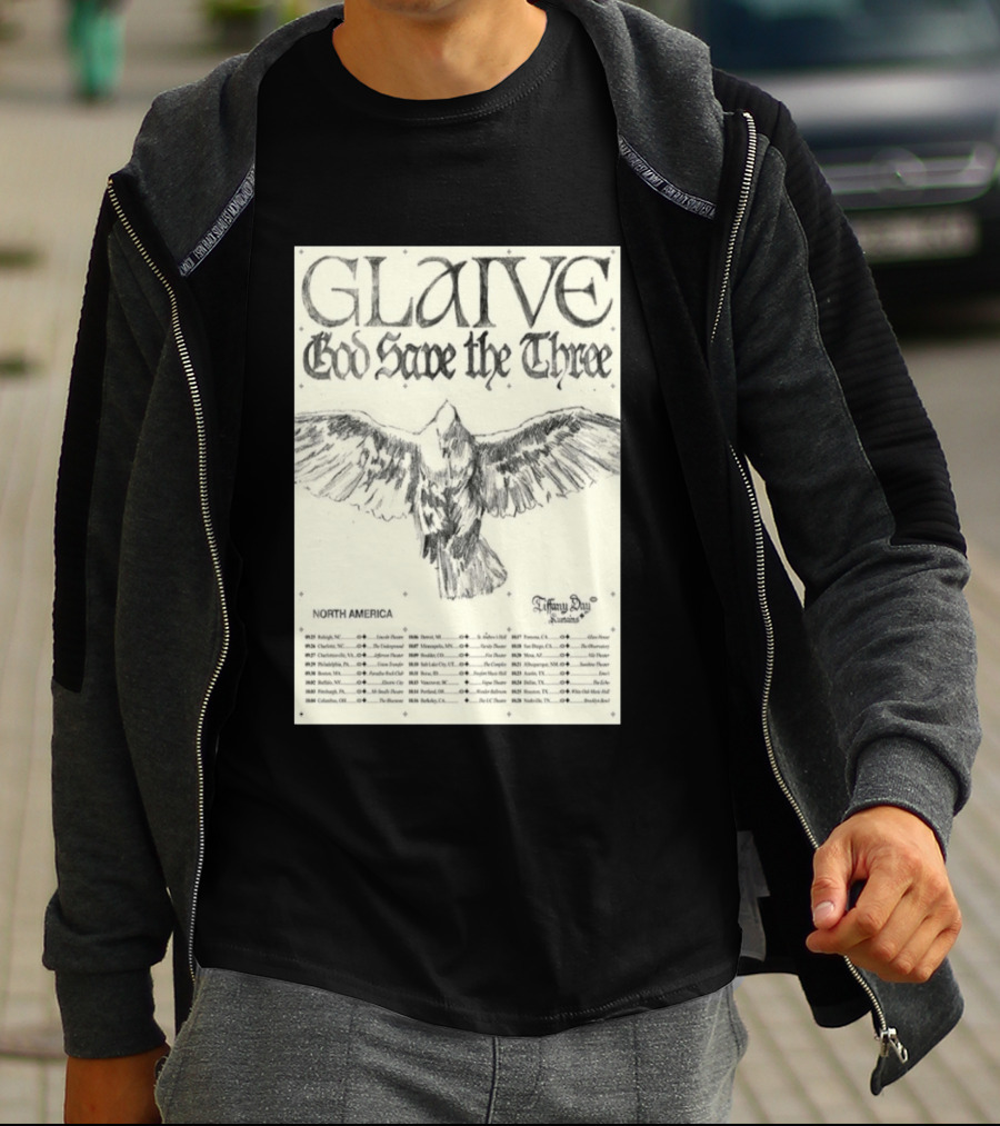 Glaive God Save The Three North America Tour 2026 Tiffany Day T-Shirt