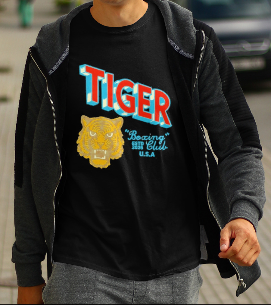 Tiger Boxing Club Estd 2026 USA Tiger Head Logo Sports Team T-Shirt