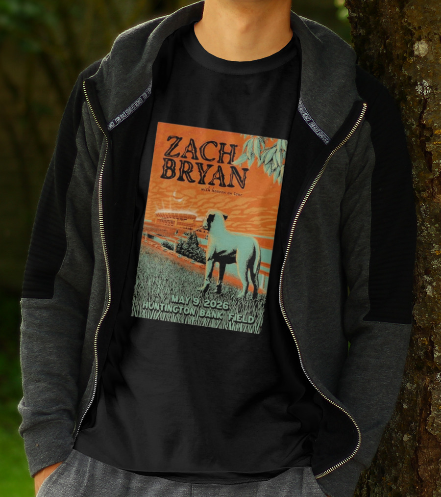 Zach Bryan Huntington Bank Field May 9 2026 With Heaven On Tour T-Shirt