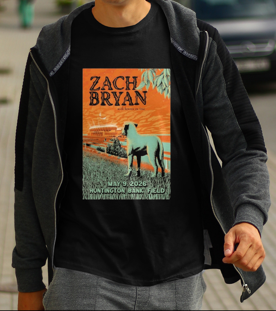 Zach Bryan Huntington Bank Field May 9 2026 With Heaven On Tour T-Shirt