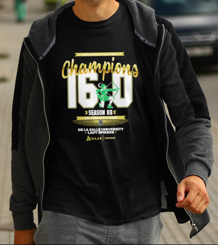 UAAP Women's Volleyball Champions 16 0 Season 88 Perfect De La Salle Lady Spikers T-Shirt