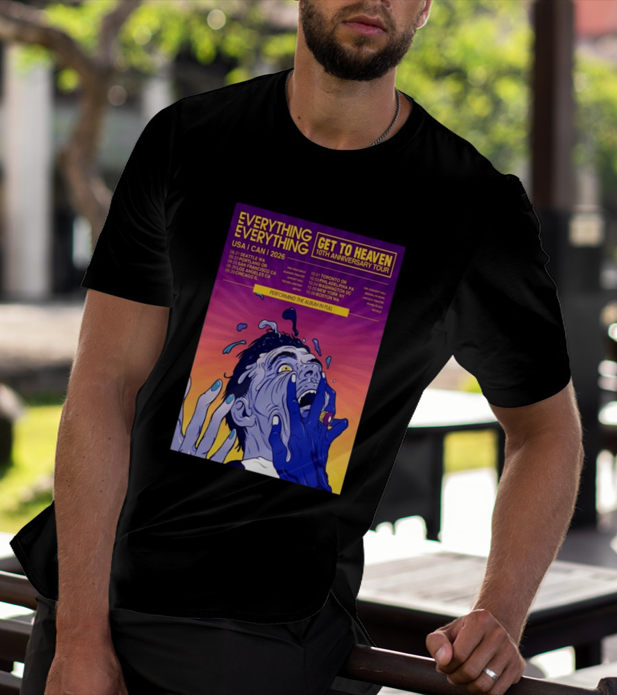 Everything Everything Get To Heaven 10th Anniversary Tour 2026 USA Canada Dates T-Shirt