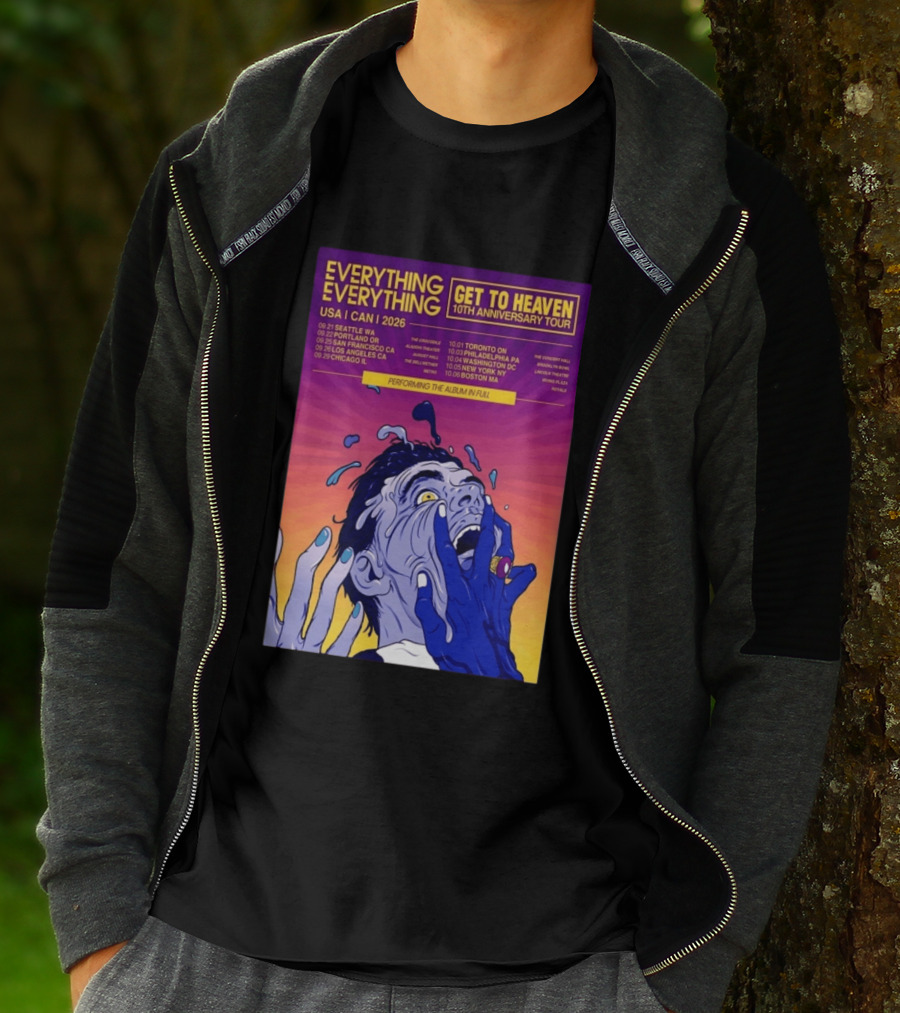 Everything Everything Get To Heaven 10th Anniversary Tour 2026 USA Canada Dates T-Shirt