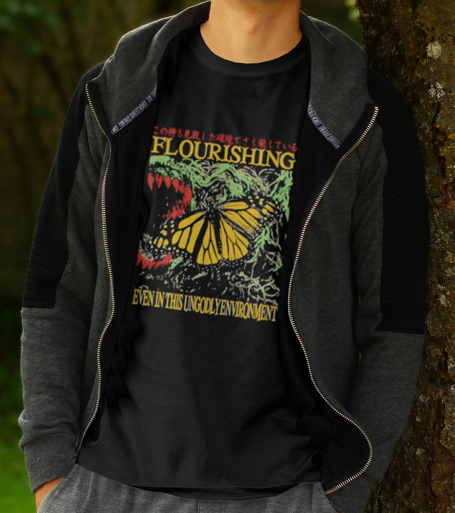 Flourishing Butterfly Even In This Ungodly Environment Dragon T-Shirt