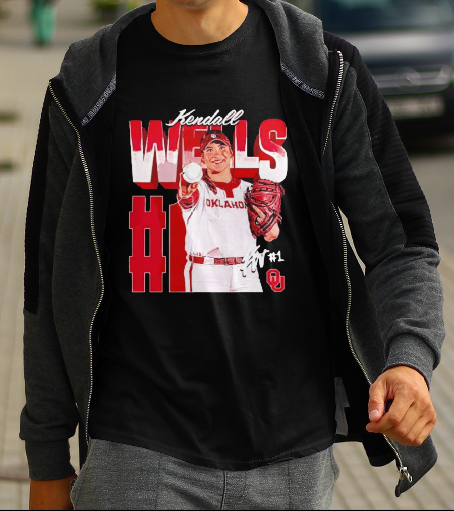 Kendall Wells Oklahoma Sooners Softball Player #1 T-Shirt