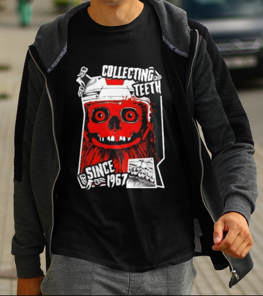 Philadelphia Flyers Gritty Collecting Teeth Since 1967 Monster Face Helmet T-Shirt
