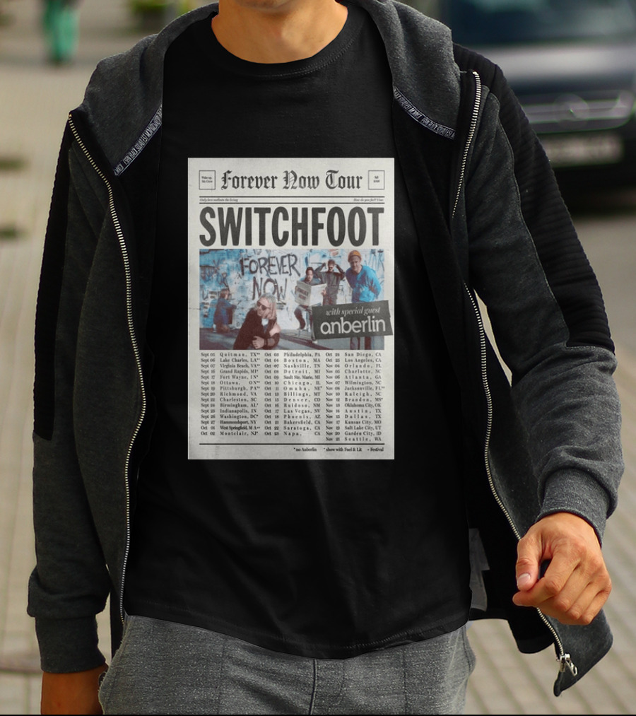 Switchfoot Forever Now Tour 2026 With Anberlin Special Guest Concert Dates T-Shirt
