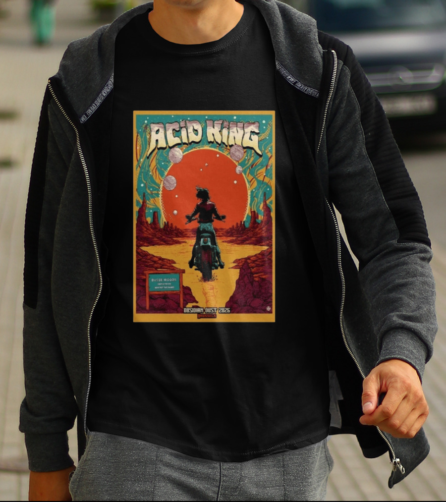 Acid King Obsidian Dust European Tour 2026 Busse Woods 30th Anniversary T-Shirt