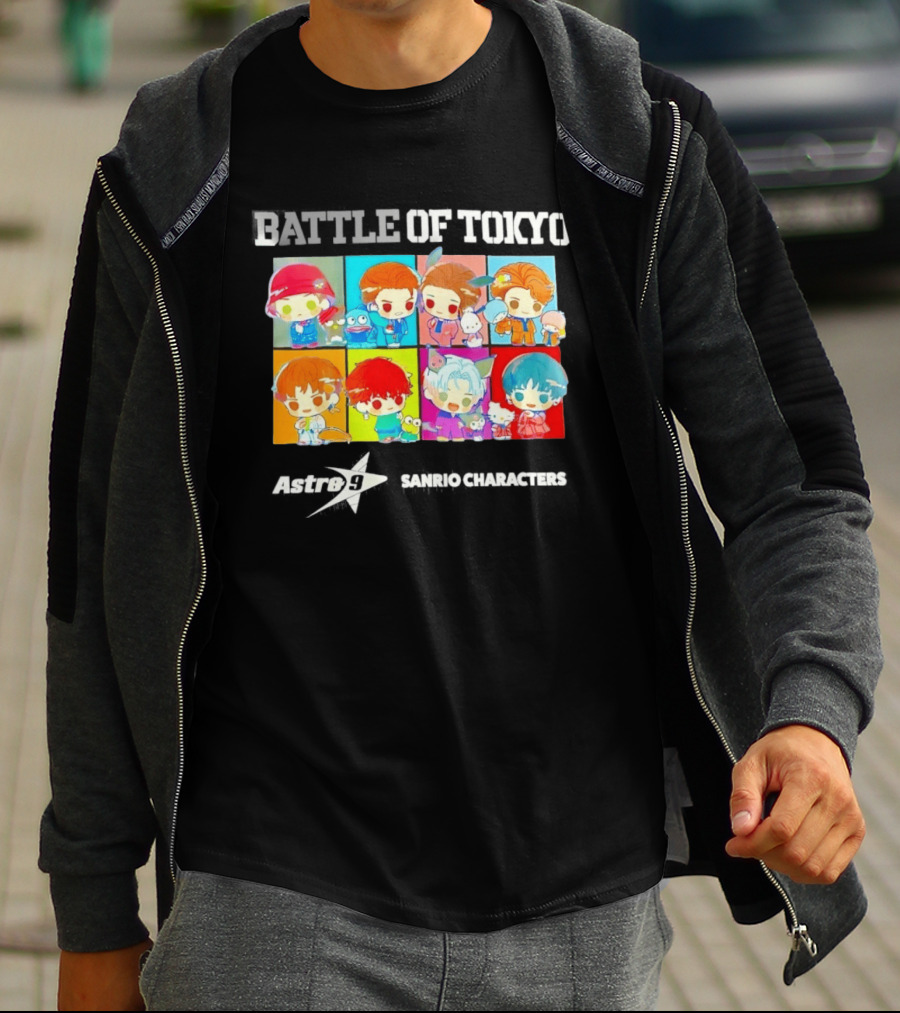 Battle Of Tokyo Astro 9 Sanrio Characters Cute Colorful Anime Collaboration T-Shirt
