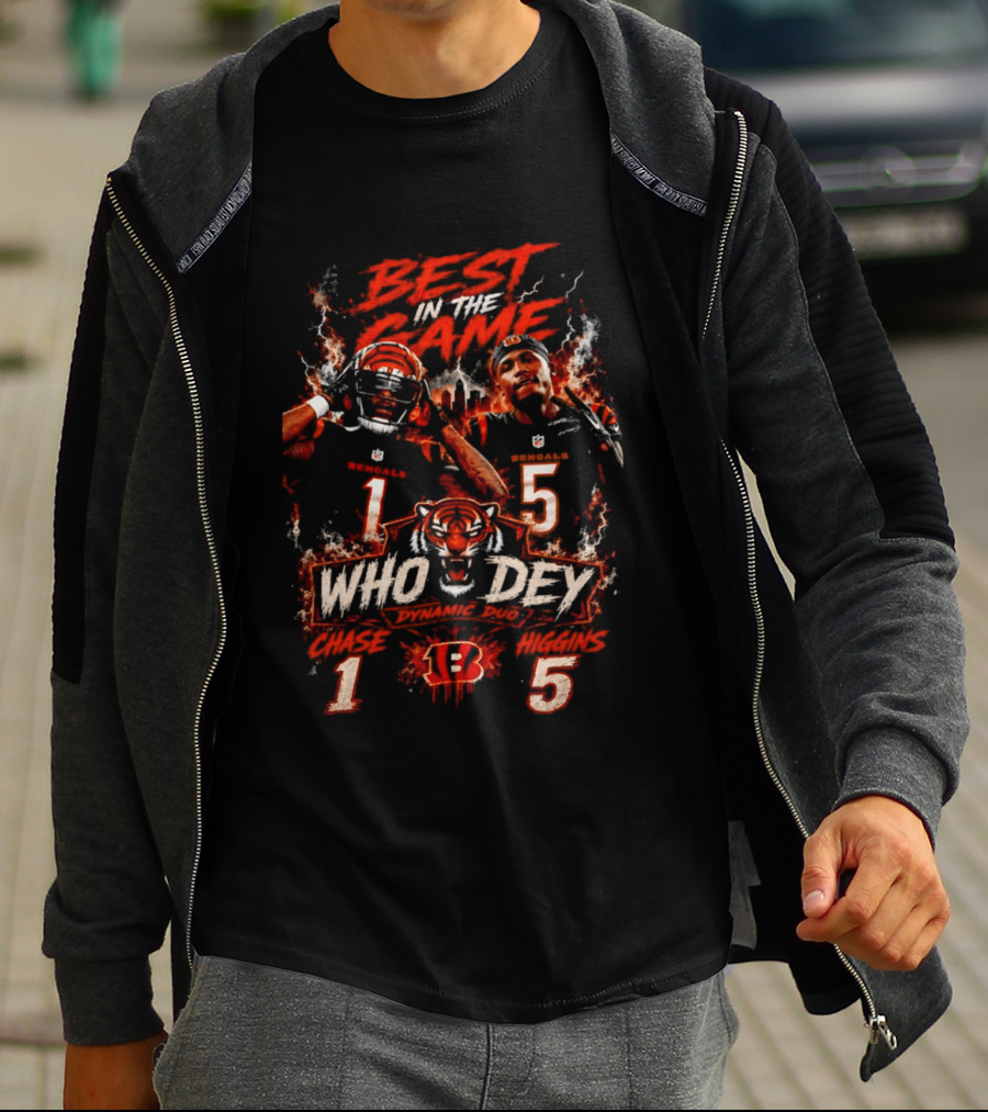 Best In The Game Who Dey 1 5 Cincinnati Bengals Tiger T-Shirt