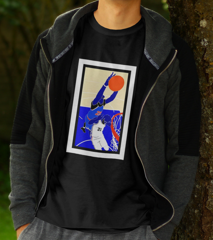 Mitchell Robinson Slam Dunk Over Joel Embiid New York Knicks T-Shirt
