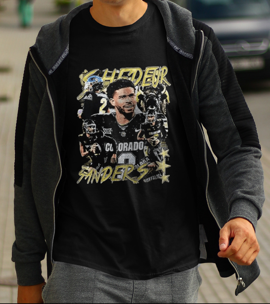 Shedeur Sanders Colorado Buffaloes Football XXL Player Collage T-Shirt