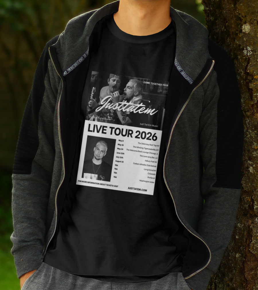 Live Tour 2026 Justtatem Come Together Justin Barona Tour Dates T-Shirt