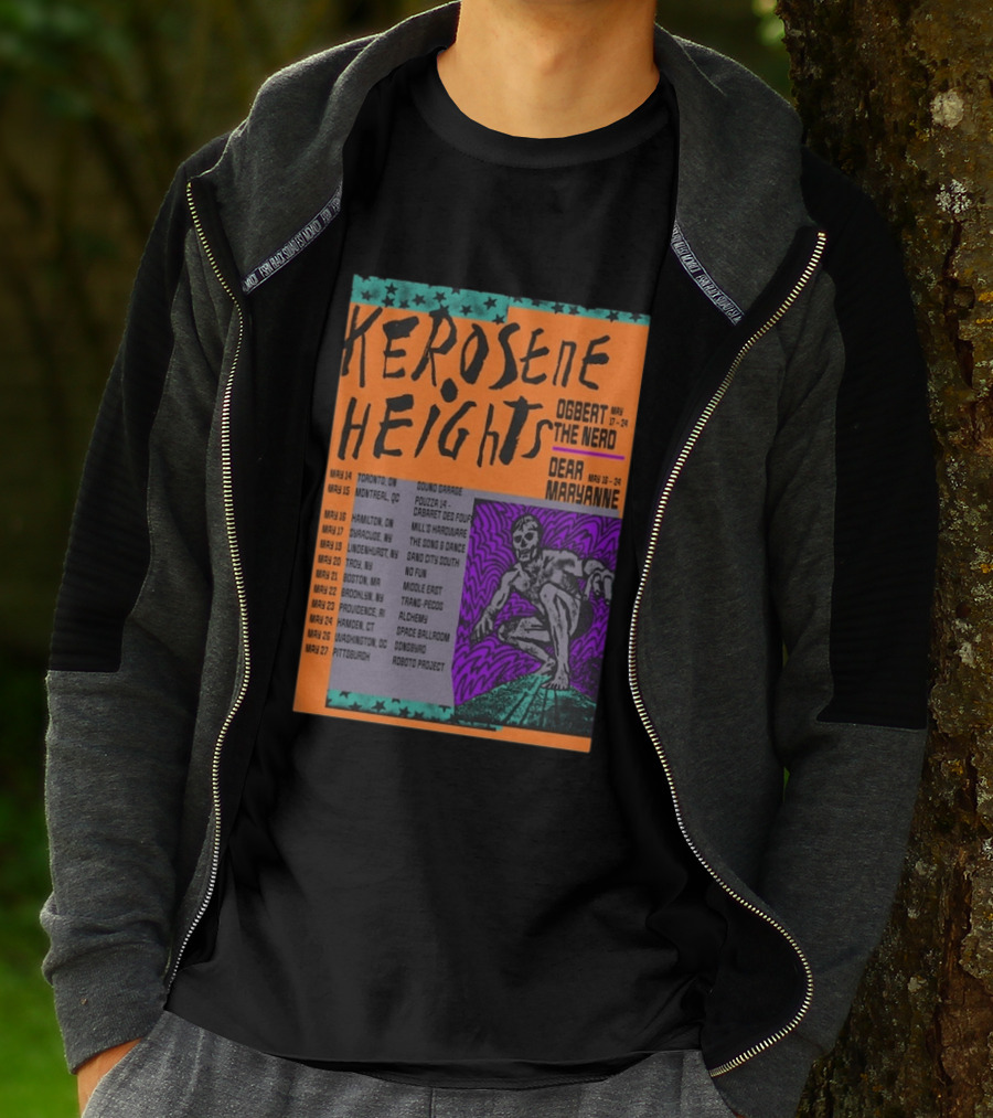 Kerosene Heights Tour 2026 Ogbert The Nerd Dear Maryanne Concert Dates And Locations T-Shirt