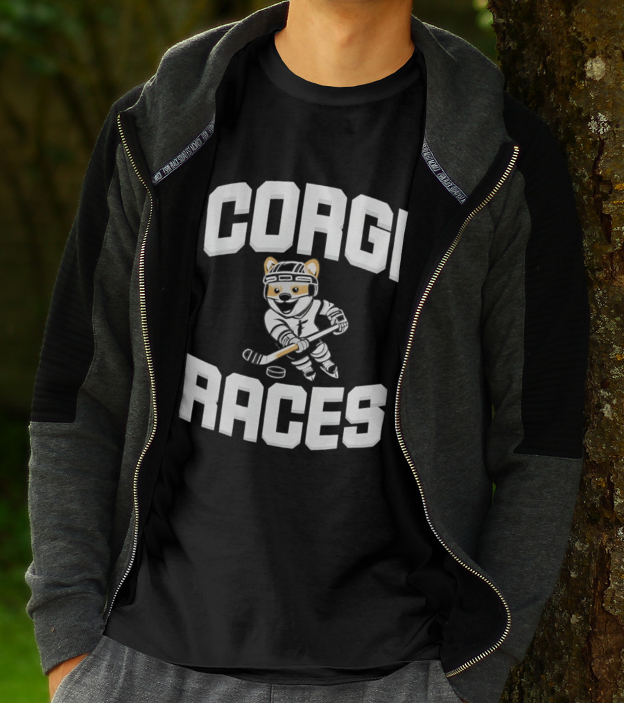 Fargo Force 2026 Corgi Ice Hockey Races T-Shirt
