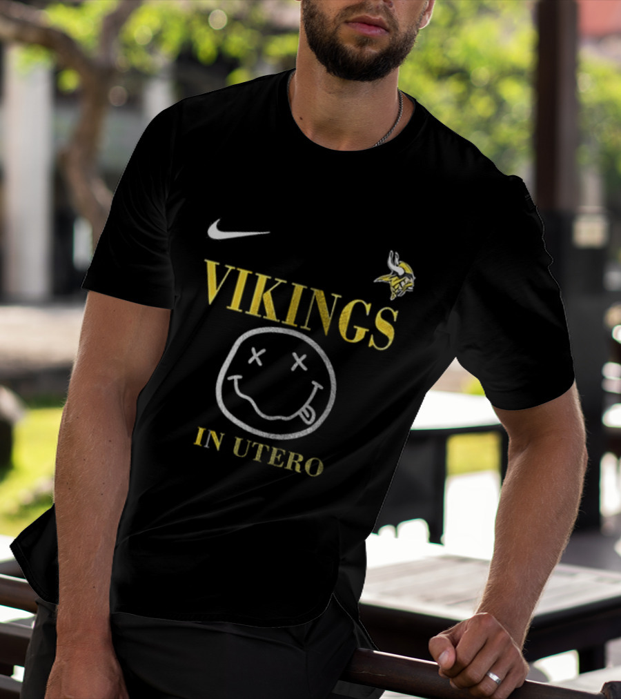 Nike Vikings In Utero Smiley Face T-Shirt