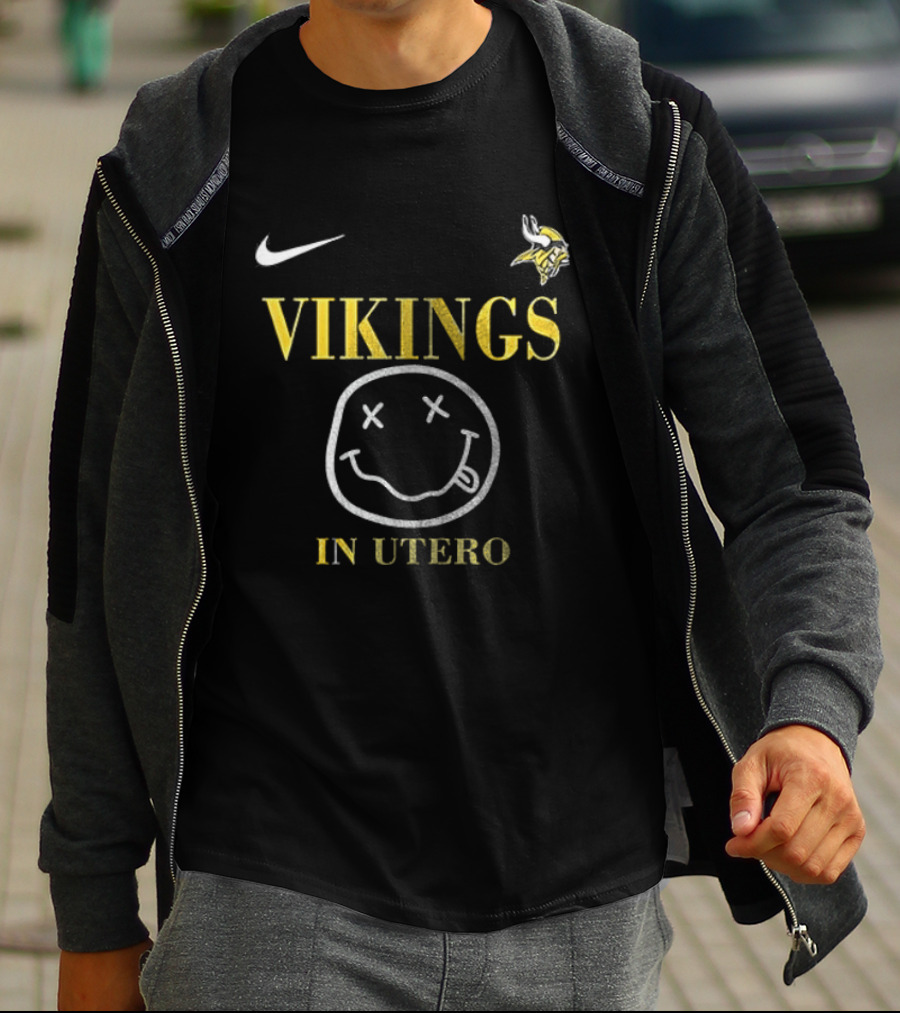 Nike Vikings In Utero Smiley Face T-Shirt