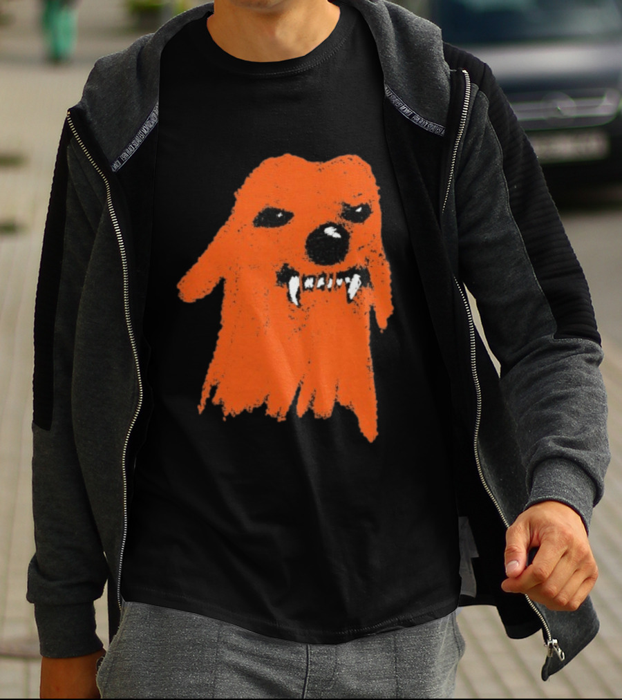 Small Grumpy Orange Dog With Fangs T-Shirt