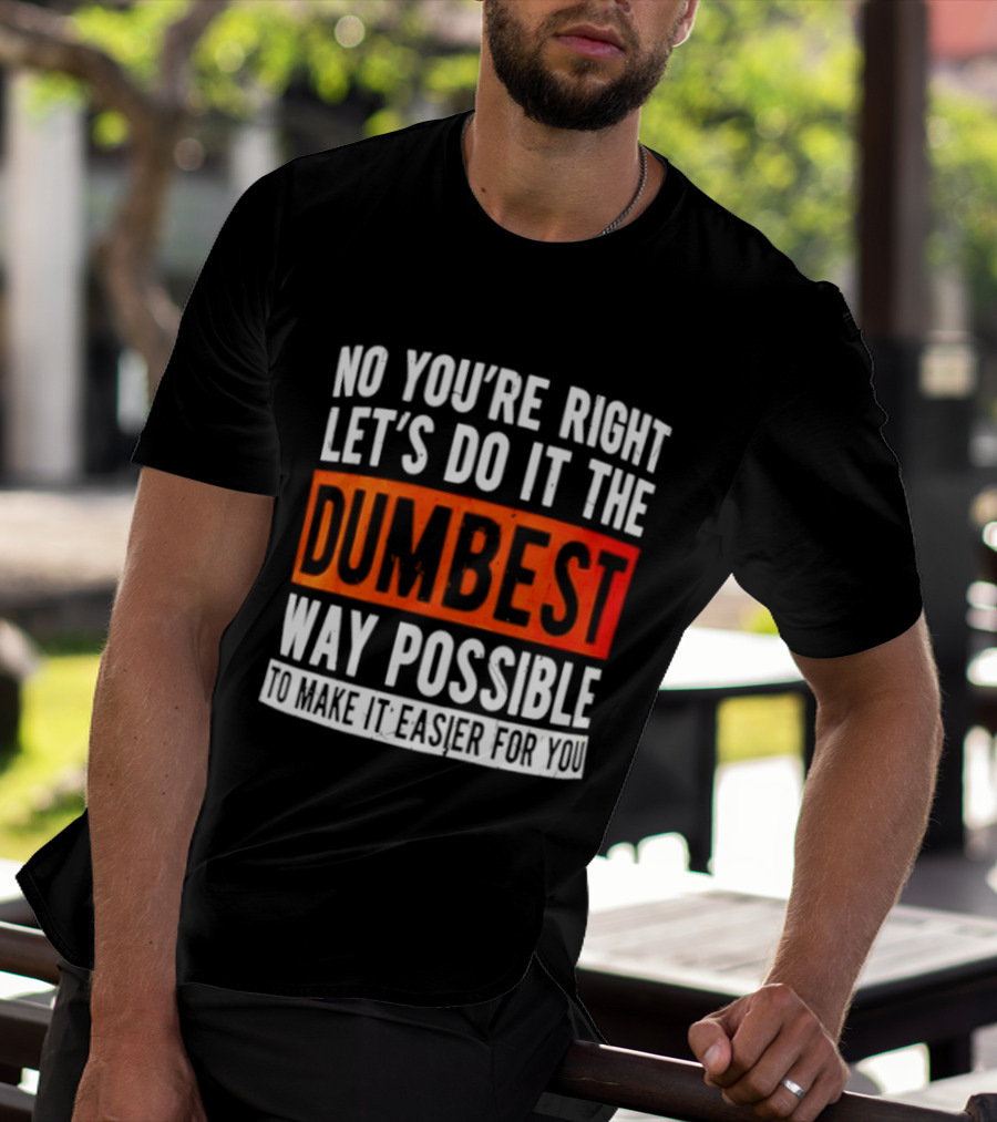 No You're Right Let's Do It The Dumbest Way Possible To Make It Easier For You T-Shirt