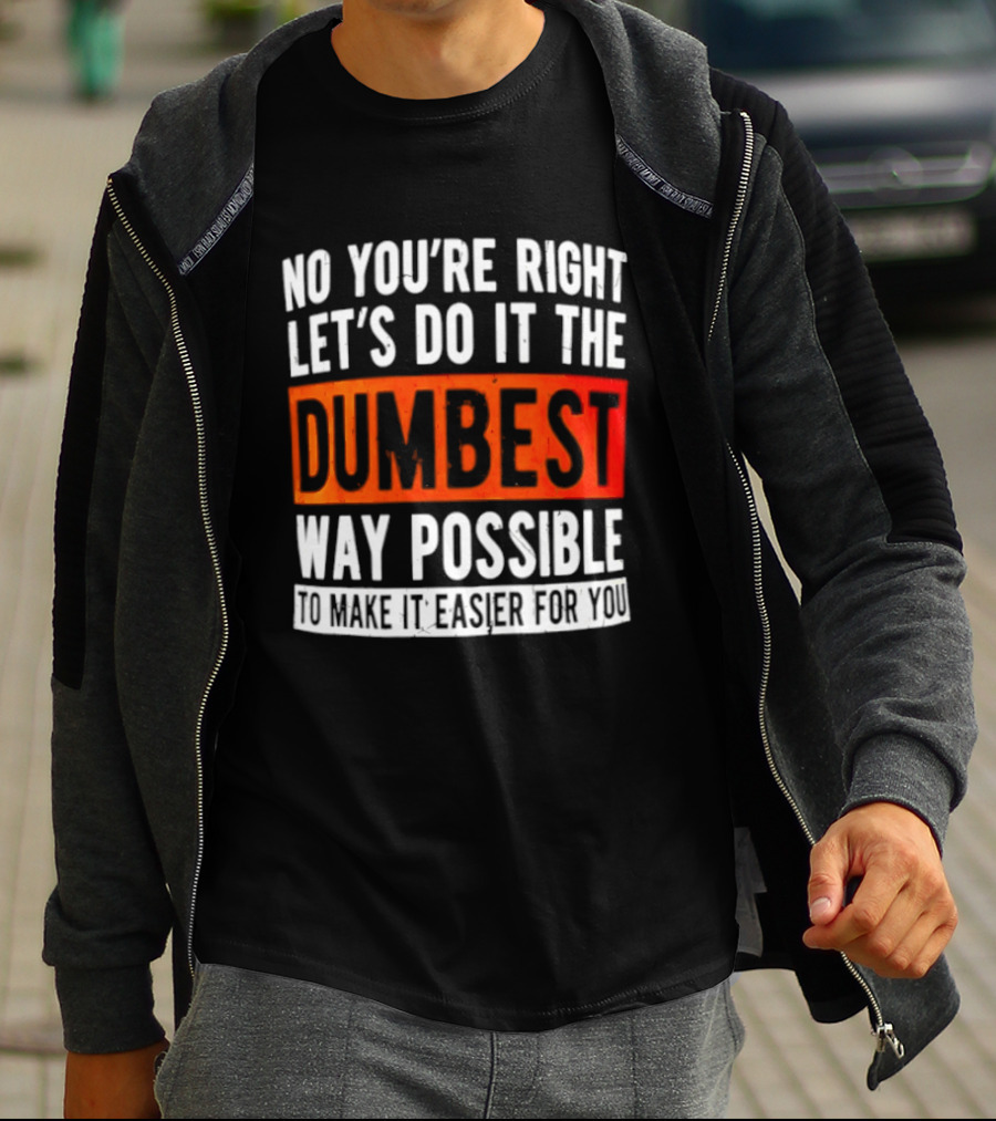 No You're Right Let's Do It The Dumbest Way Possible To Make It Easier For You T-Shirt
