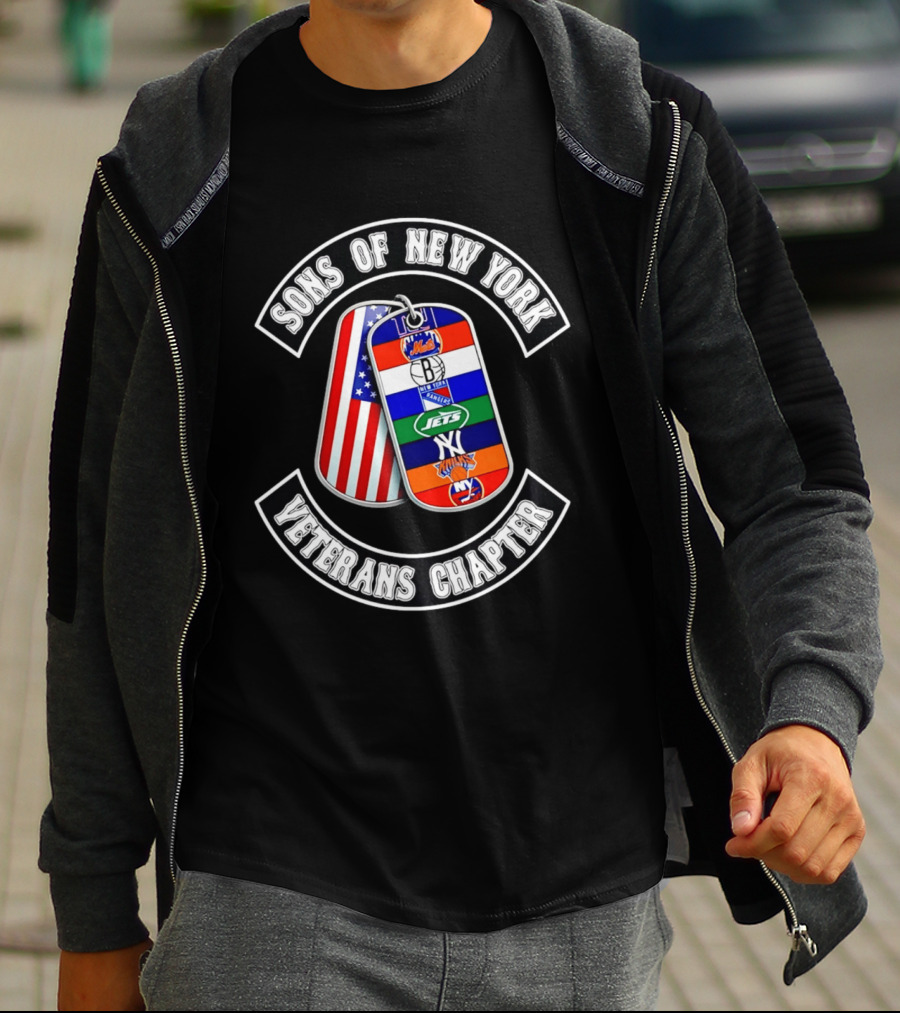 Sons Of New York Mets Brooklyn Yankees Jets Knicks Rangers Islanders Veterans Chapter T-Shirt