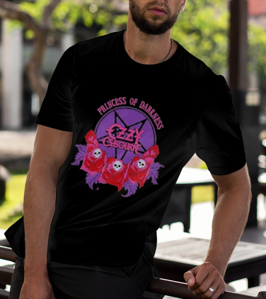 Ozzy Osbourne Princess Of Darkness Roses Skulls T-Shirt