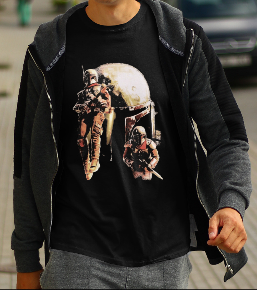Star Wars Cobb Vanth Mandalorian Collage Forge Helmet T-Shirt
