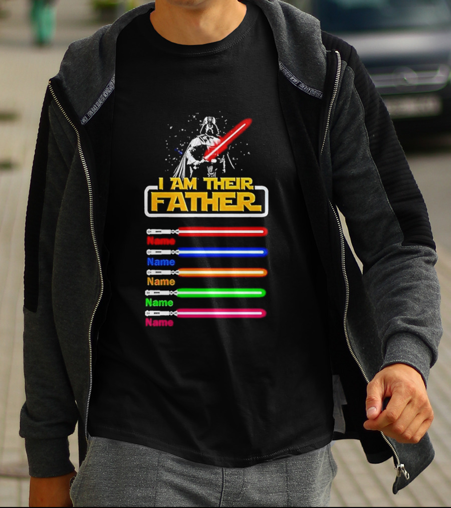 I Am Their Father Personalized Father's Day Star Wars Lightsabers T-Shirt
