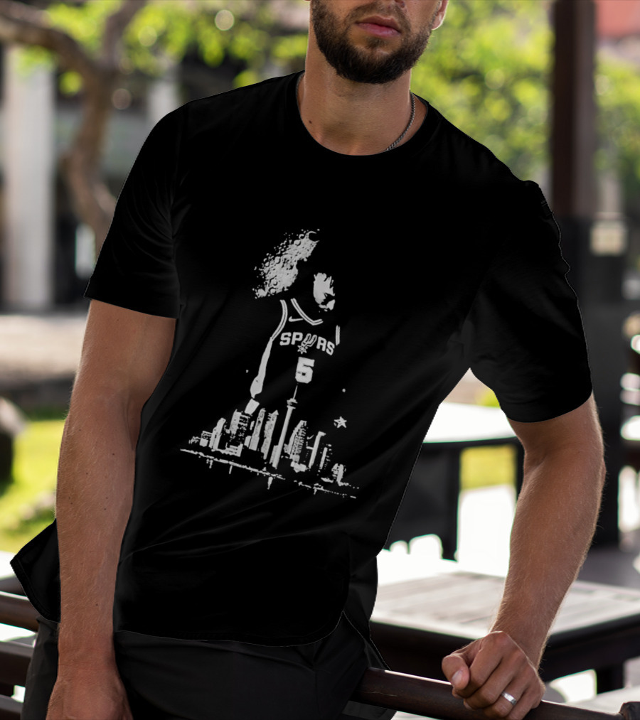 Stephon Castle Spurs Jersey San Antonio Skyline Basketball T-Shirt
