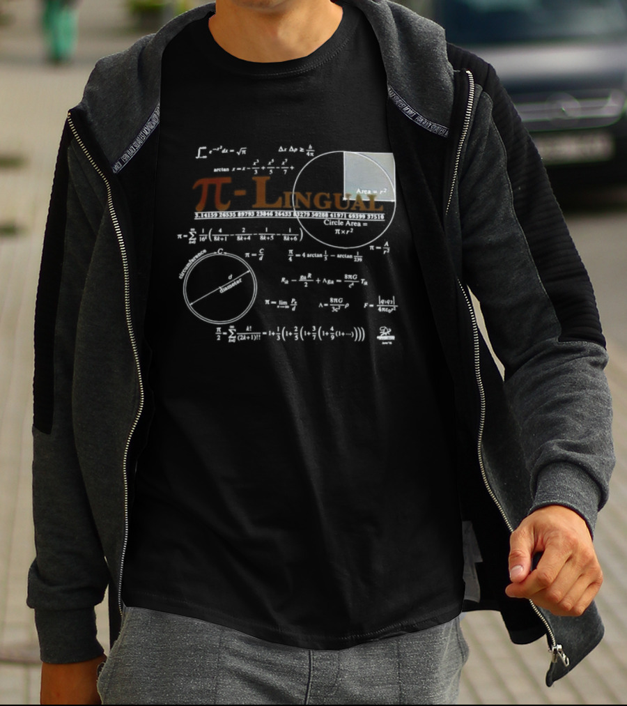 Pi Lingual Math Geek Physics Nerd Equations And Formulas T-Shirt