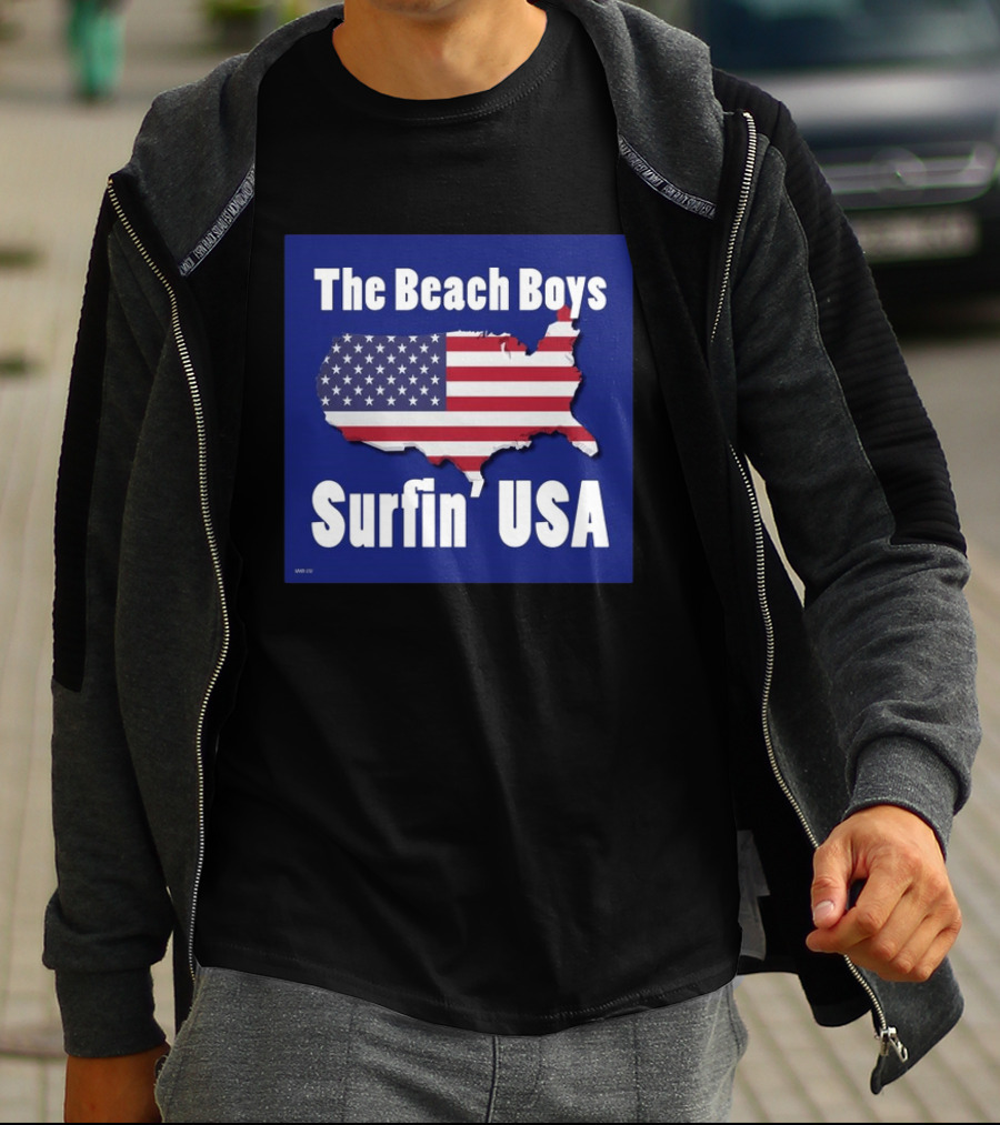 The Beach Boys Surfin' USA American Flag Map T-Shirt
