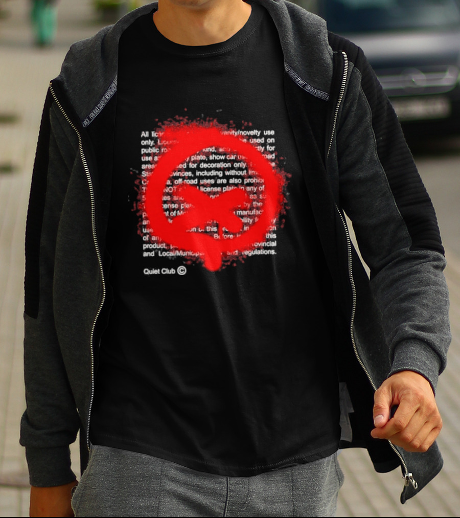 Quiet Racing Club Red Symbol Disclaimer T-Shirt