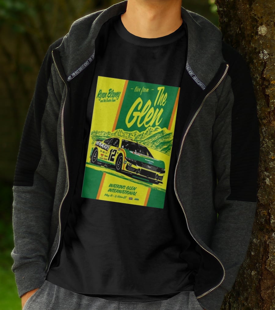 Ryan Blaney Live From The Glen Watkins Glen International May 10 3:00pm ET NASCAR Race Team Menards Pennzoil Car 12 T-Shirt