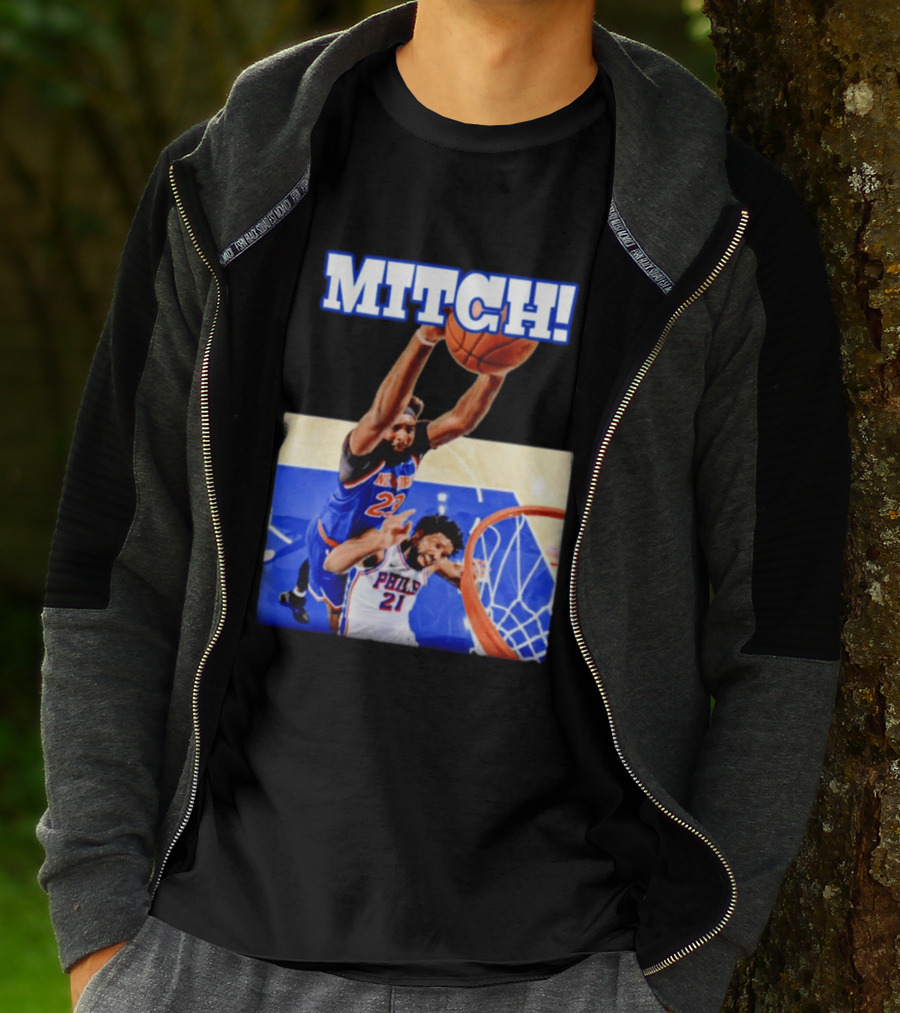MITCH Dunk Over NBA Rival Philadelphia Joel Embiid Mitchell Robinson Knicks Game 4 T-Shirt