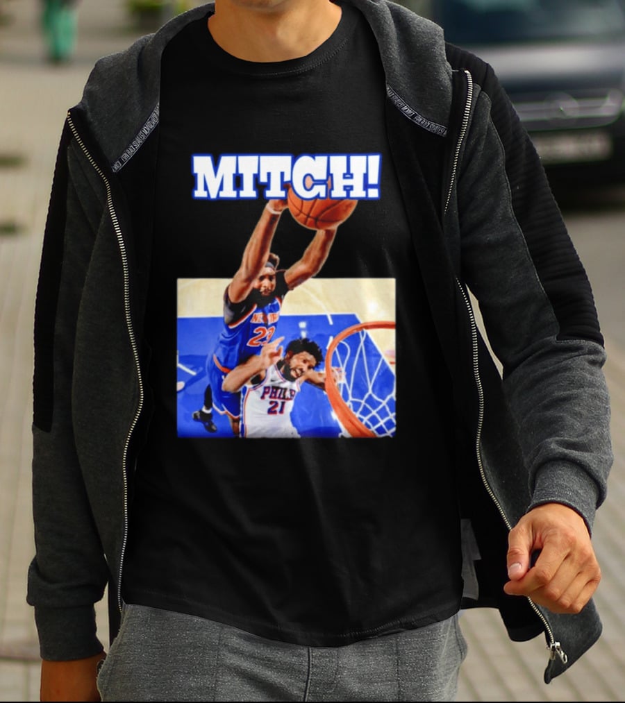 MITCH Dunk Over NBA Rival Philadelphia Joel Embiid Mitchell Robinson Knicks Game 4 T-Shirt