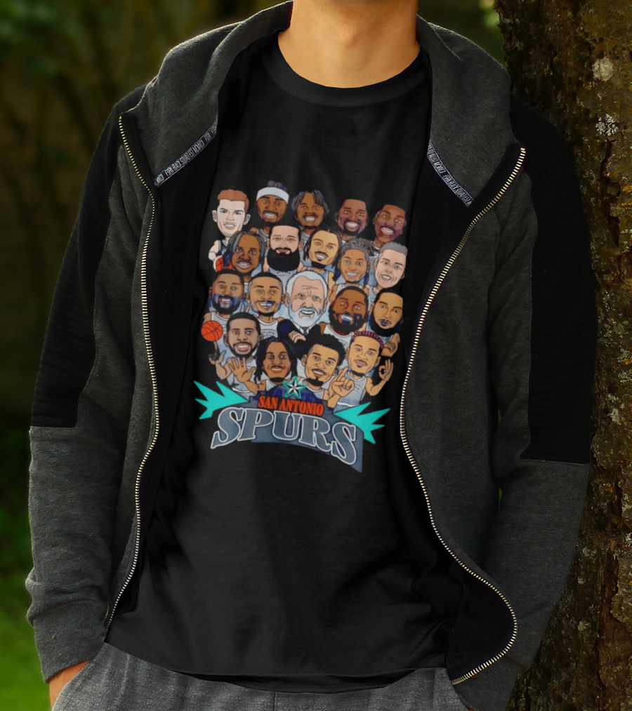 San Antonio Spurs Caricature Team Roster 2026 T-Shirt