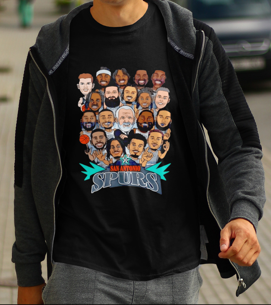 San Antonio Spurs Caricature Team Roster 2026 T-Shirt