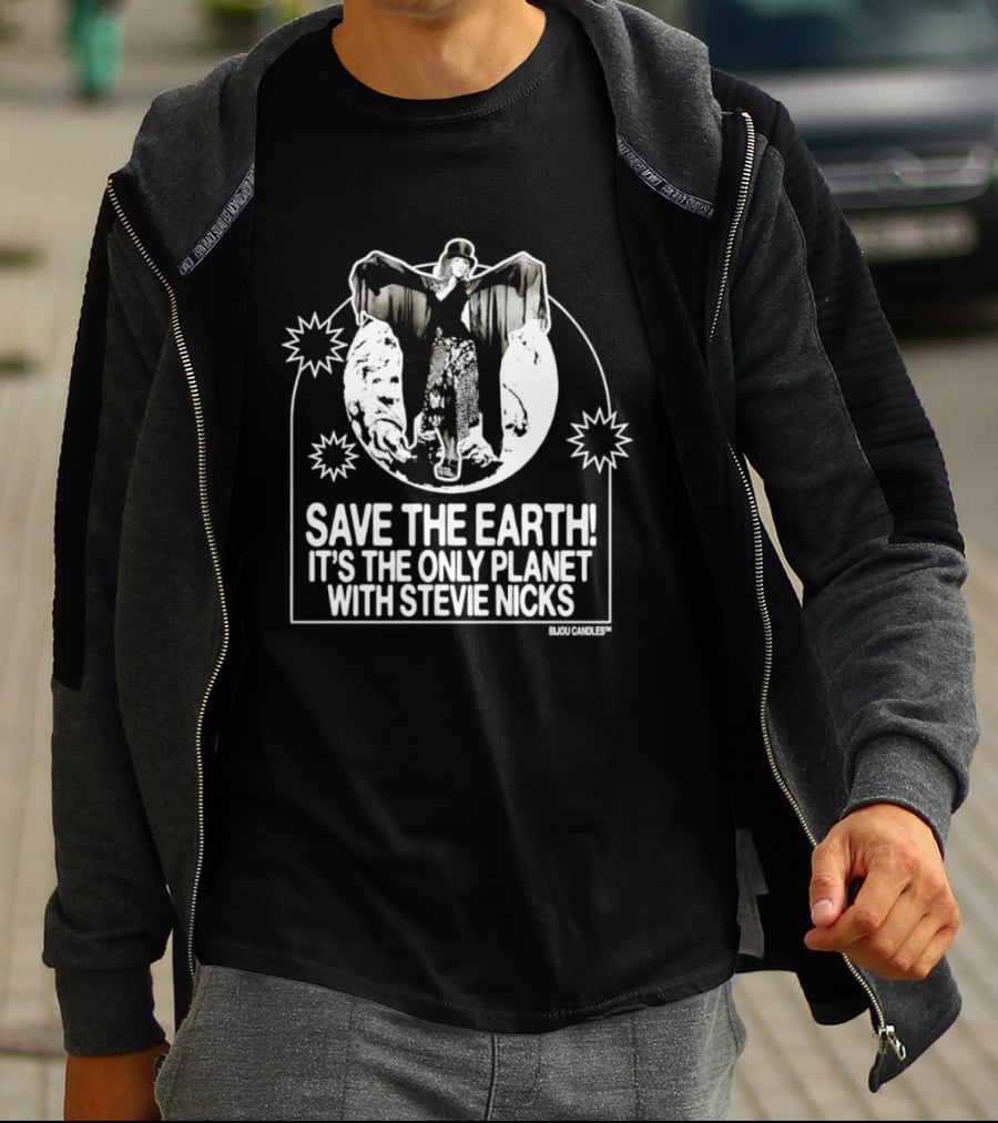 Save The Earth It's The Only Planet With Stevie Nicks Vintage Style Earth Day T-Shirt